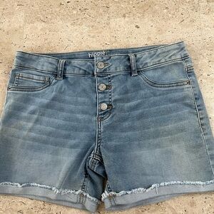 Hippie Girl Rgular Rise Midi Cuffed Stretch Denim Shorts Girls Size 18